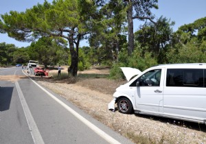 ​MANAVGAT TA TRAFK KAZASI: 2 YARALI